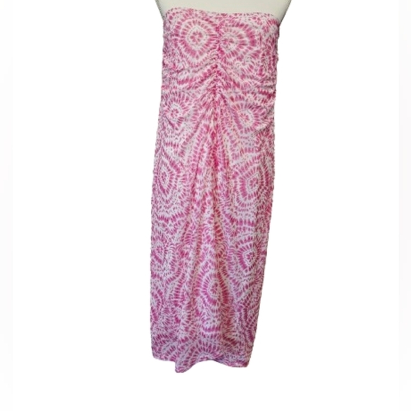 House of Harlow 1960 Pink and White Strapless Dress Women's Size Large NWOT - Picture 1 of 9